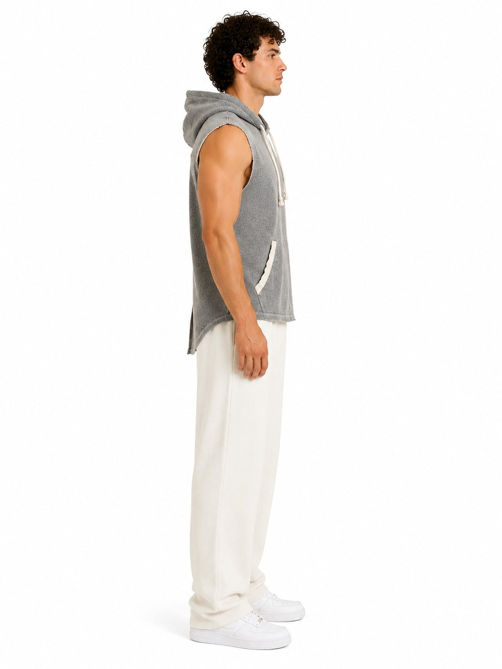Absolut Joy Men's Hooded Zip-Up Gilet – Grey XL