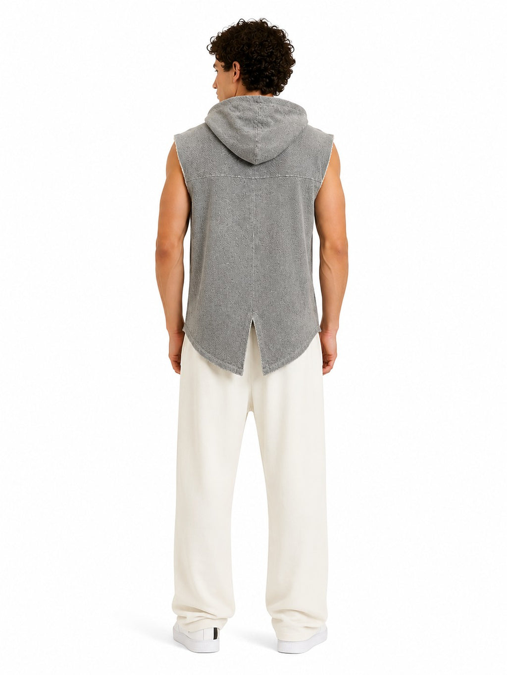 Absolut Joy Men's Hooded Zip-Up Gilet – Grey XL