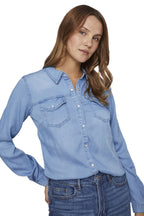 Vila Clothes Blue Shirt for Women