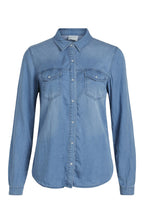 Vila Clothes Blue Shirt for Women